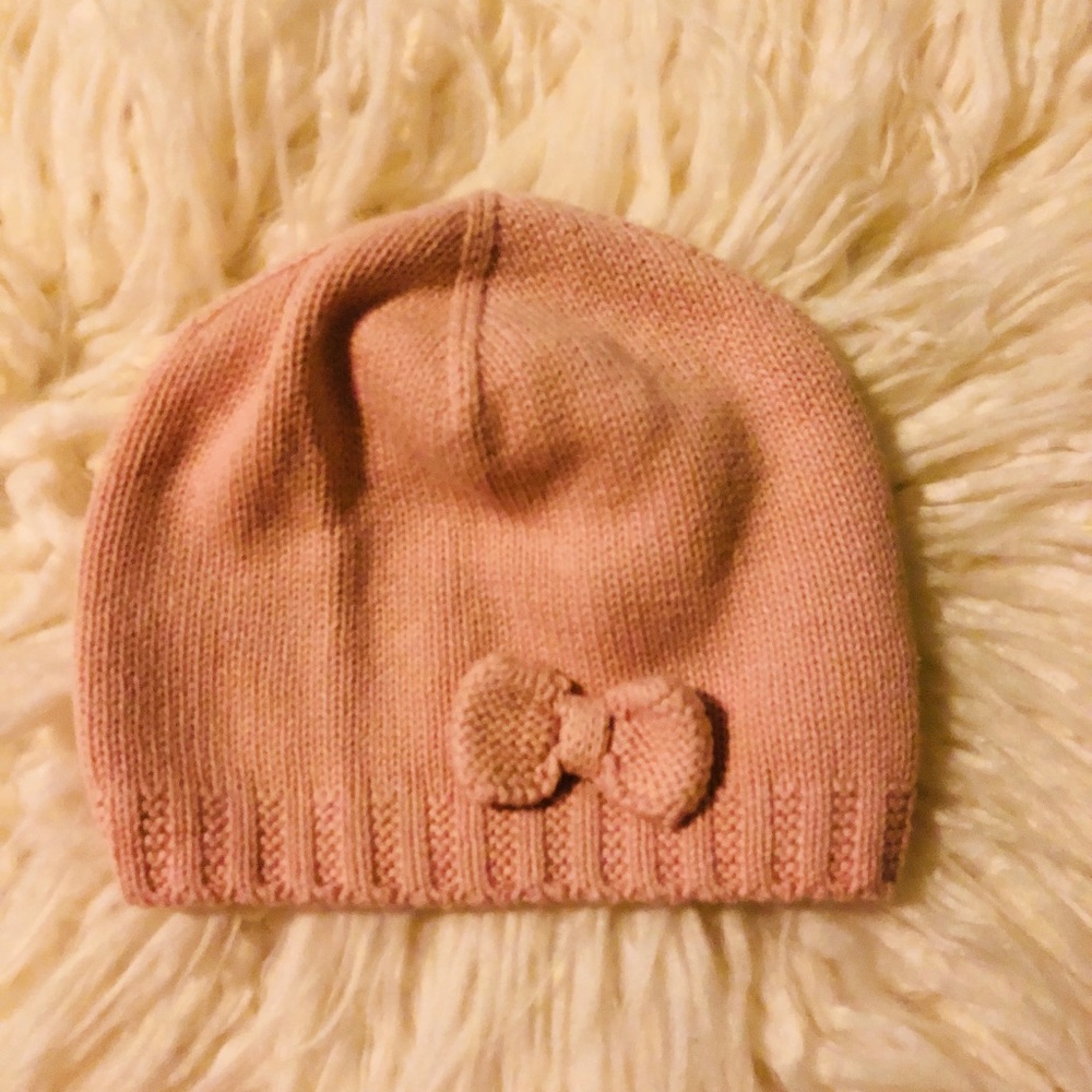Newborn Baby (2-6M) Girl’s Pink Hat w/ Bow🎀
